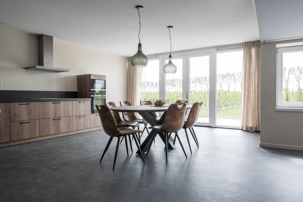 a dining table in living room