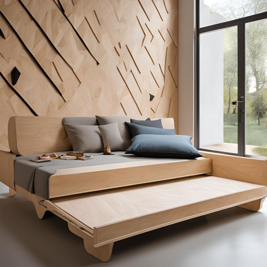 Convertible Plywood Sofa Bed Design