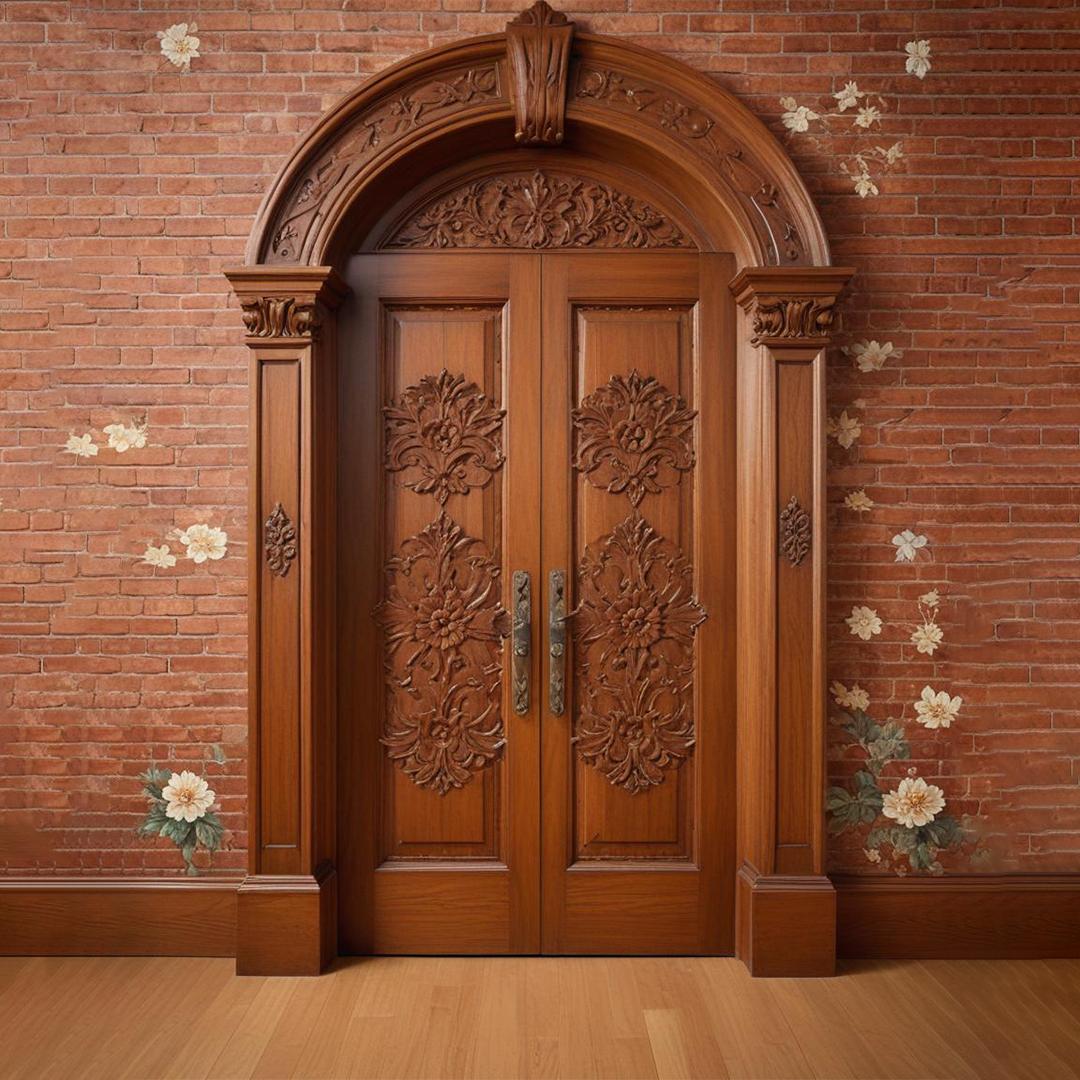 Panelled Carved Plywood Door