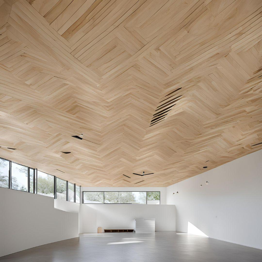 Plywood Herringbone Ceiling