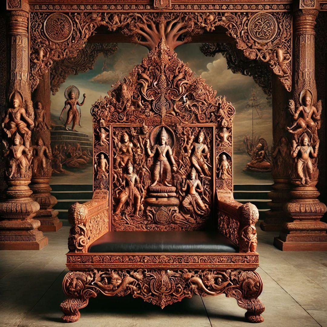 Engraved Mythological Art Singhasan