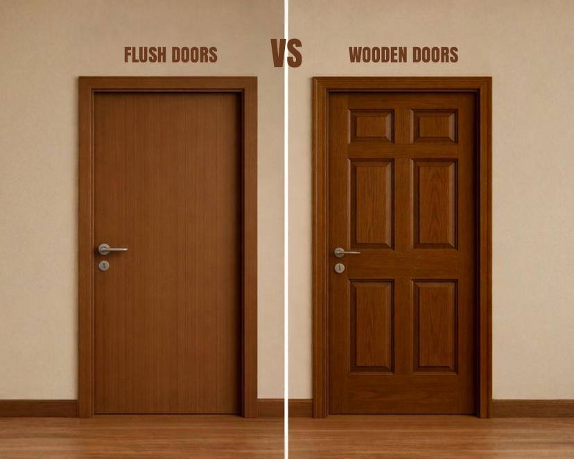 Flush Doors vs Wooden Doors