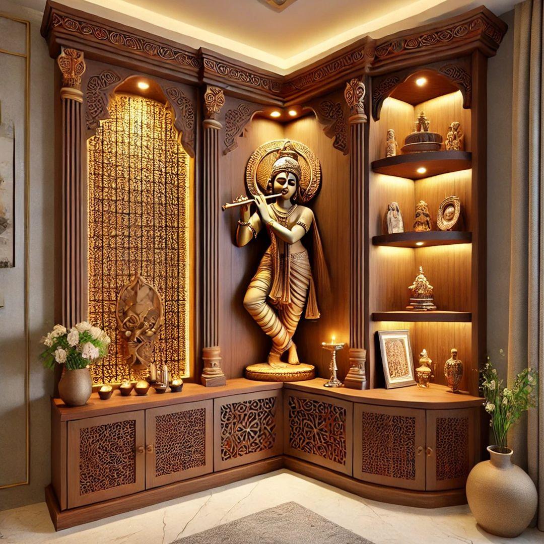 L-Shaped Pooja Unit