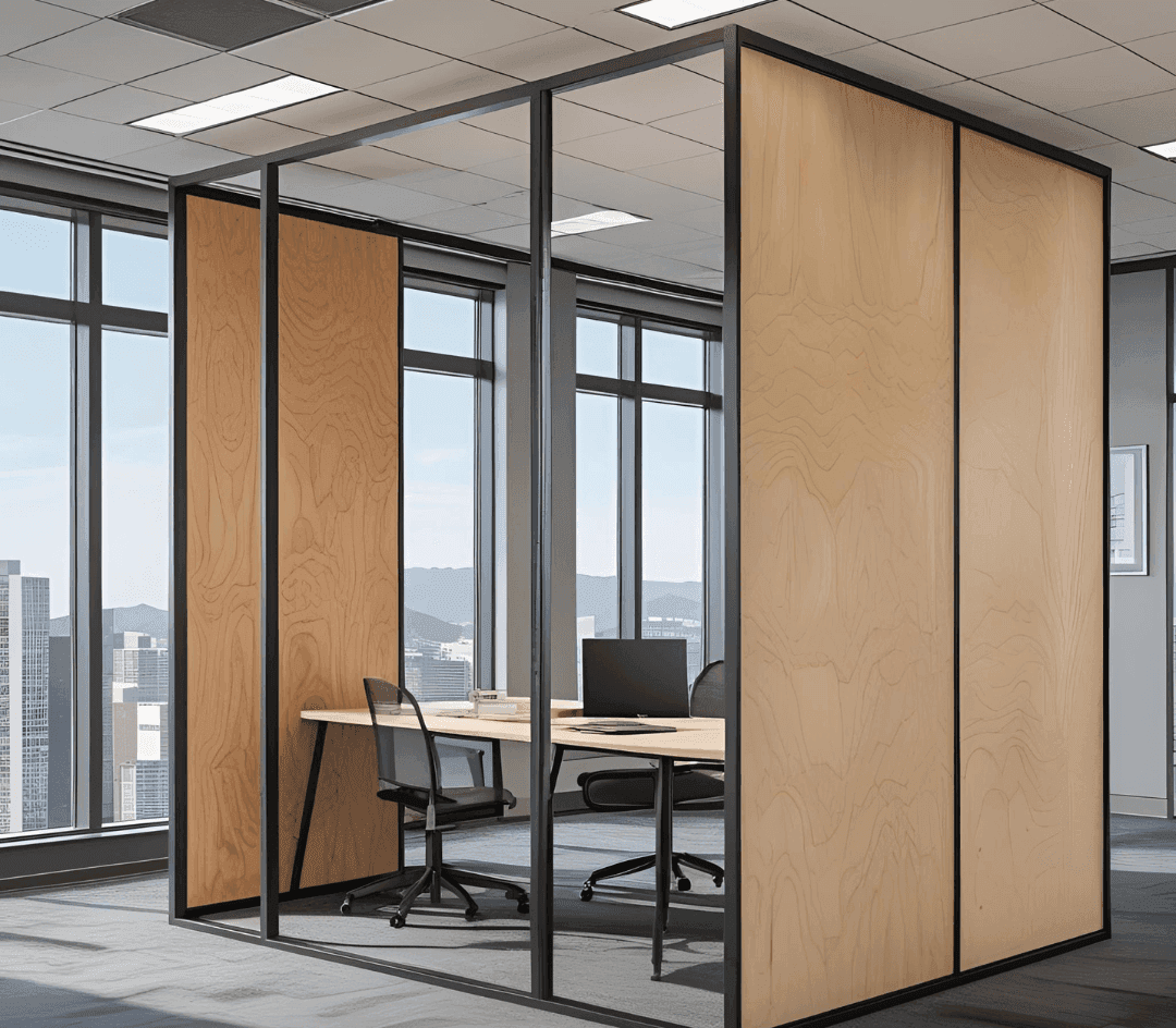 Metal and Plywood Office Partition