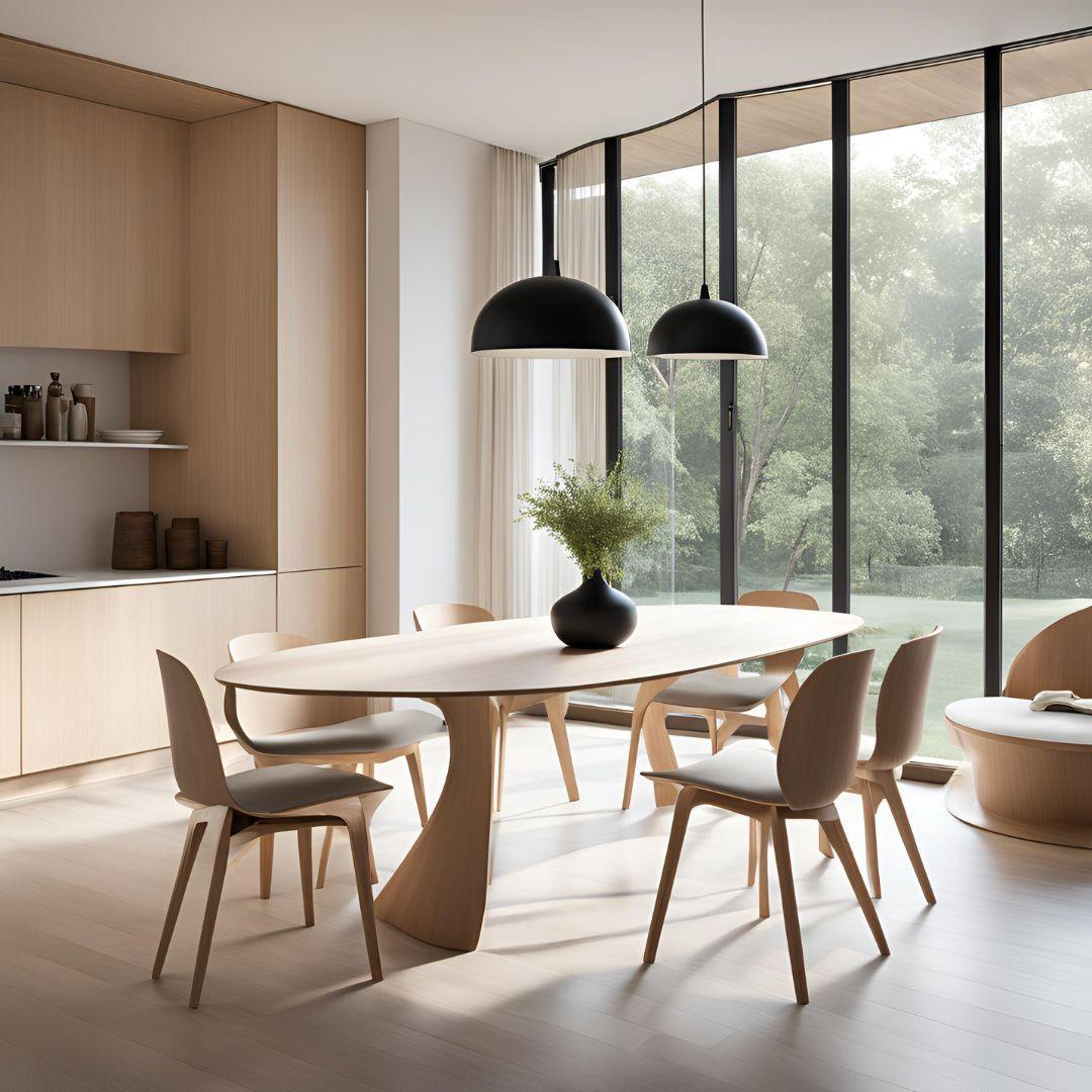 Oval Plywood Dining Table Design