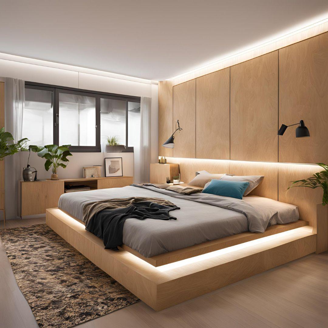 Plywood Double Bed Design