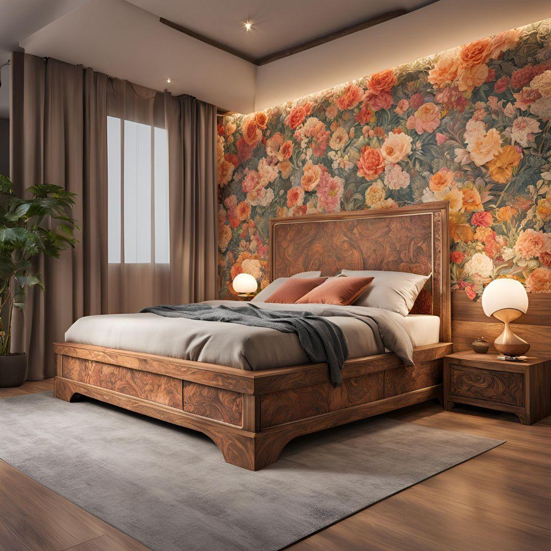 Plywood Sunmica Double Bed Design