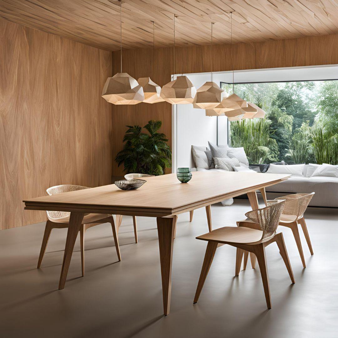 Rectangular Plywood Dining Table Design