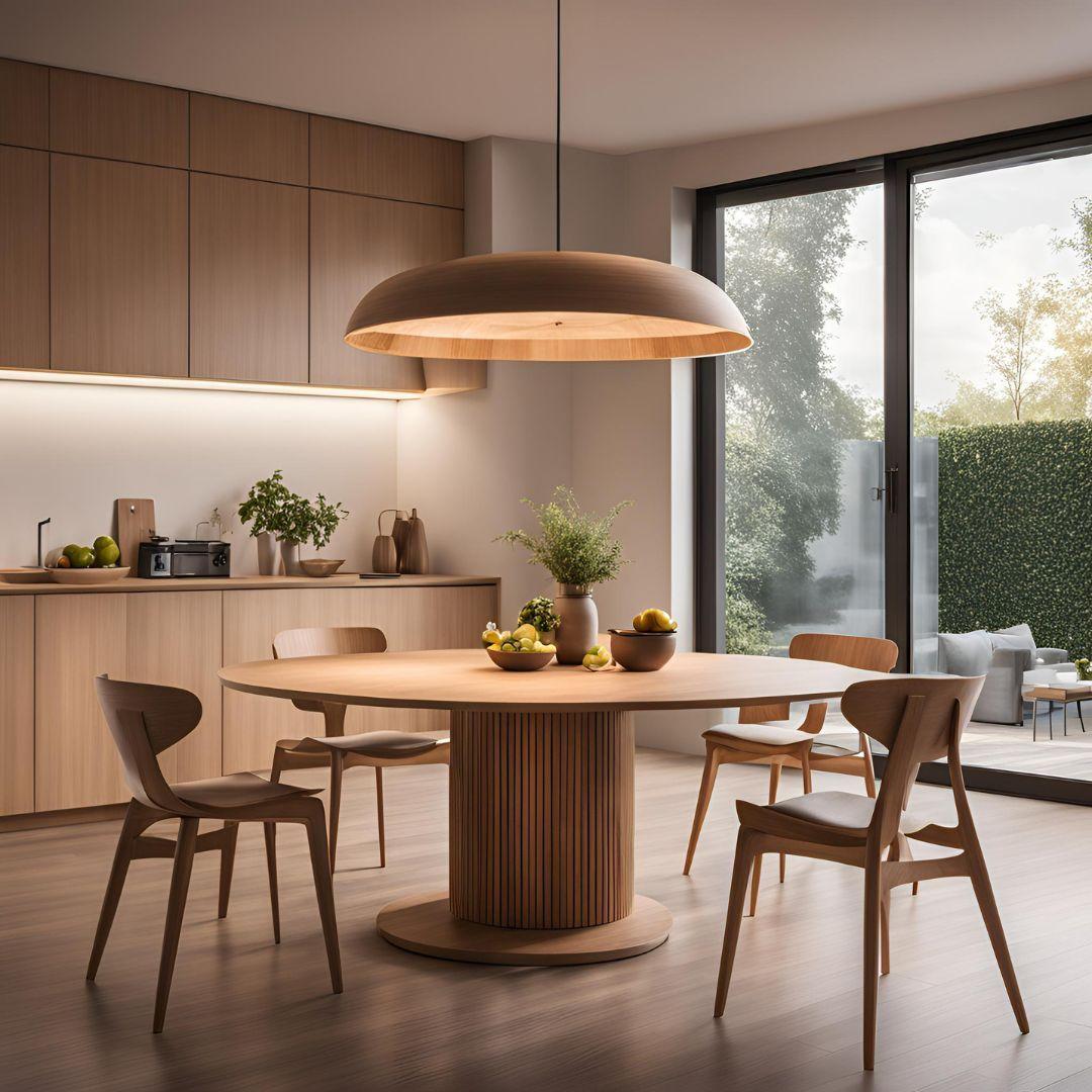 Round Plywood Dining Table Design