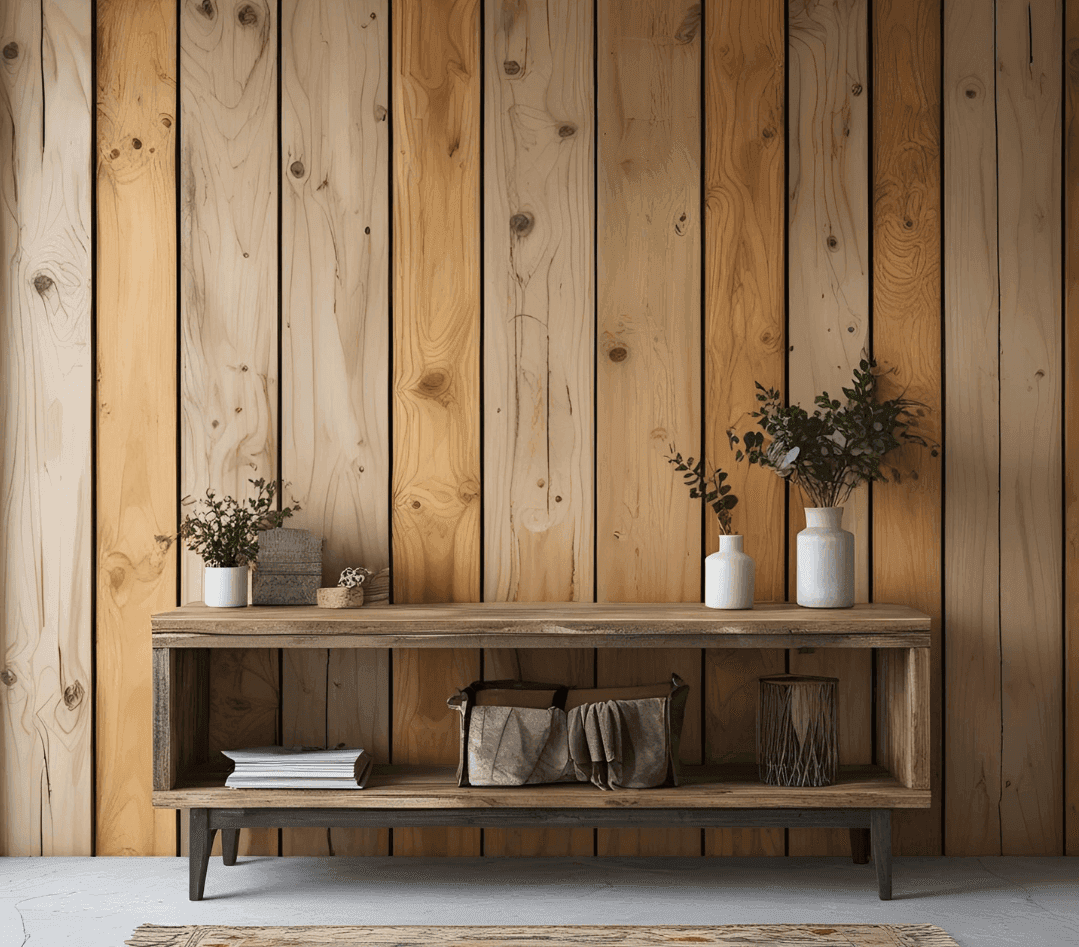 Rustic Plywood Plank Wall
