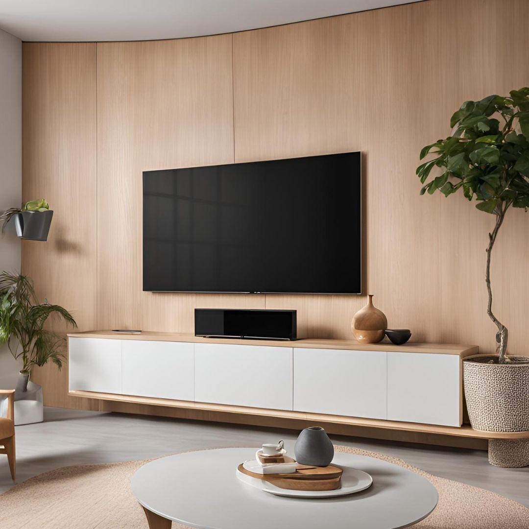 Wall-Mounted TV Plywood Design Ideas