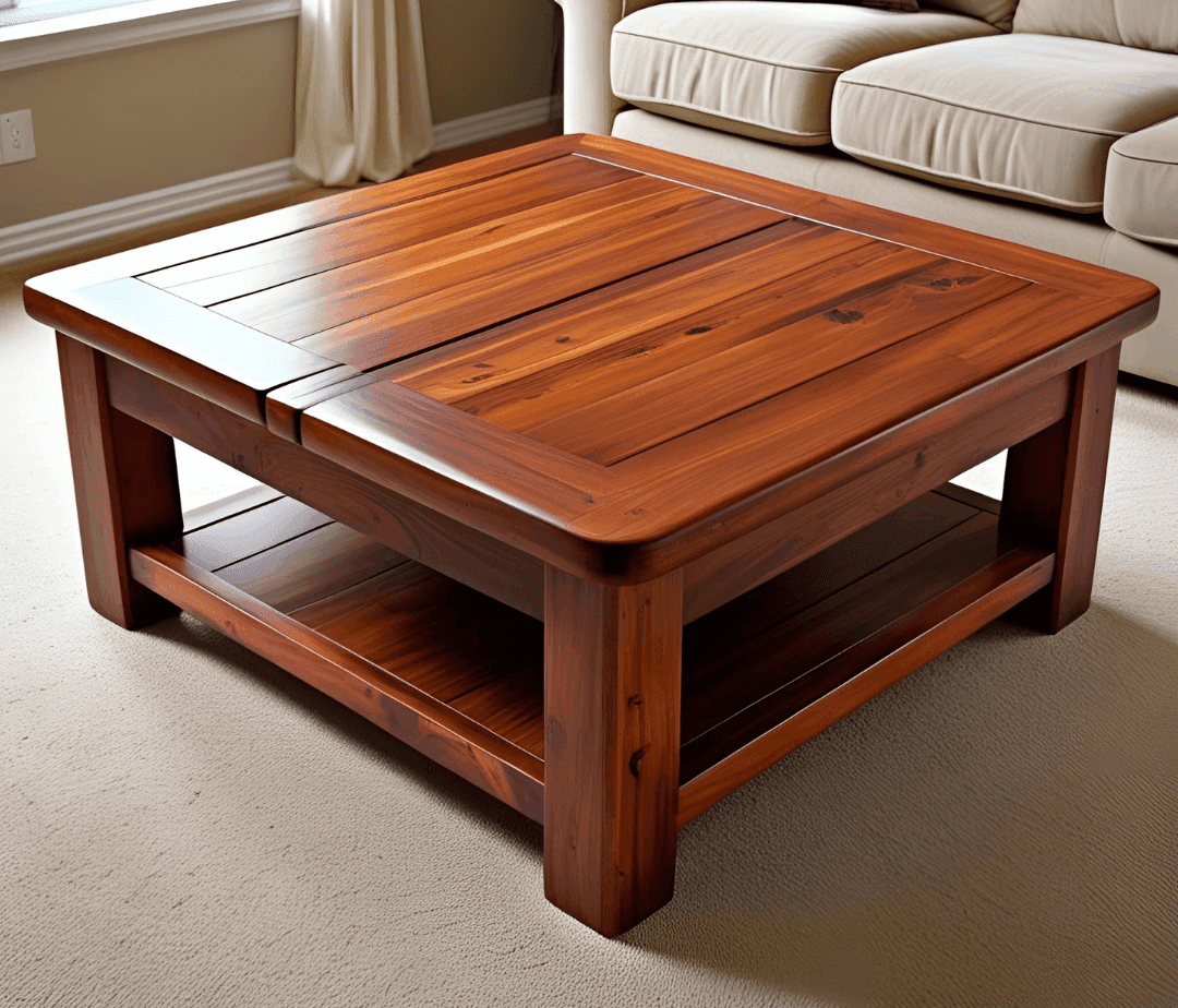 Wooden Coffee Table in Square Shape.png