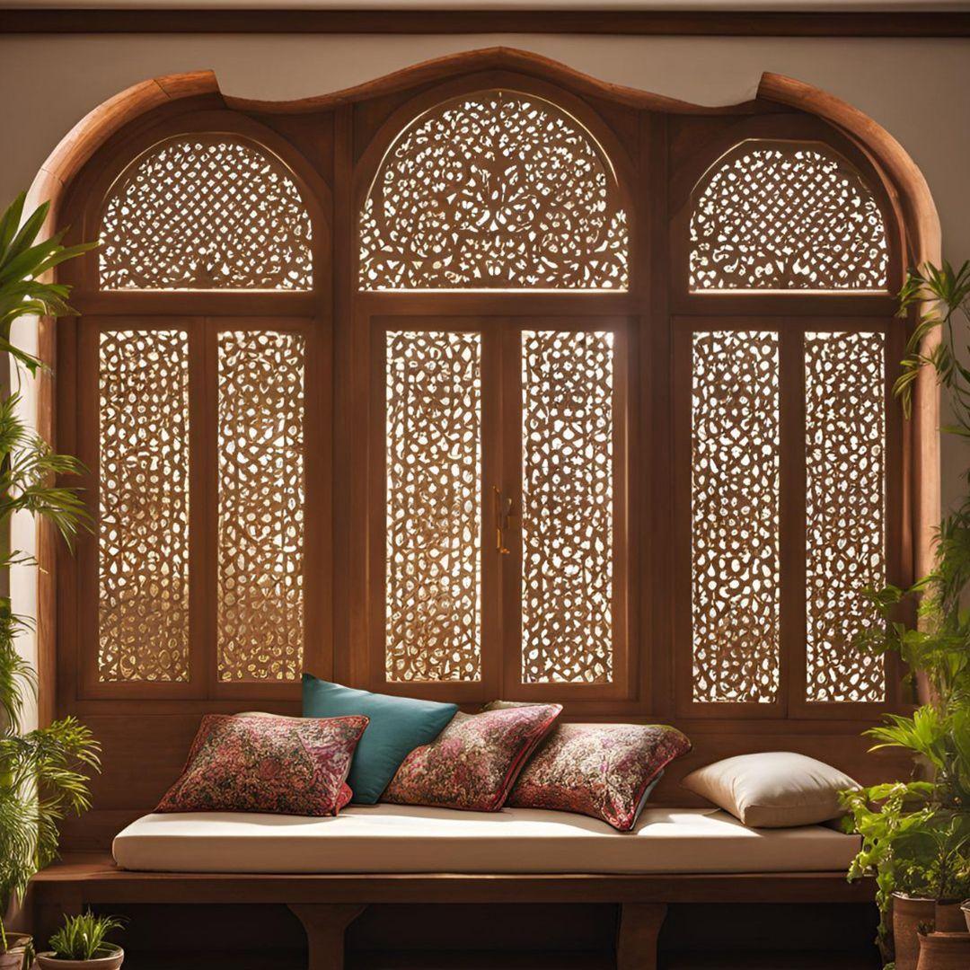 Wooden Jaali Plywood Window Design