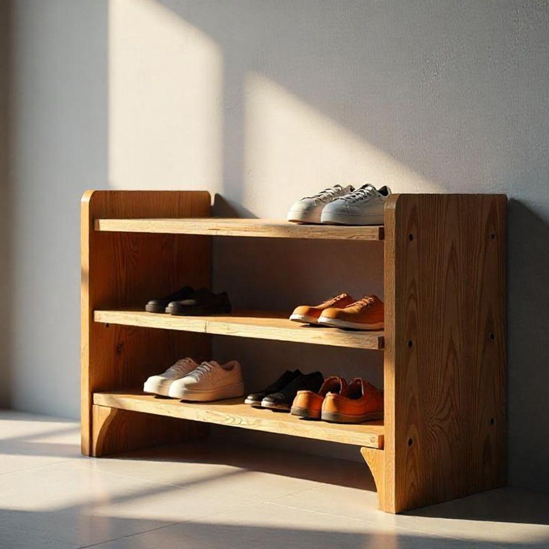 Wooden Shoe Rack Design 