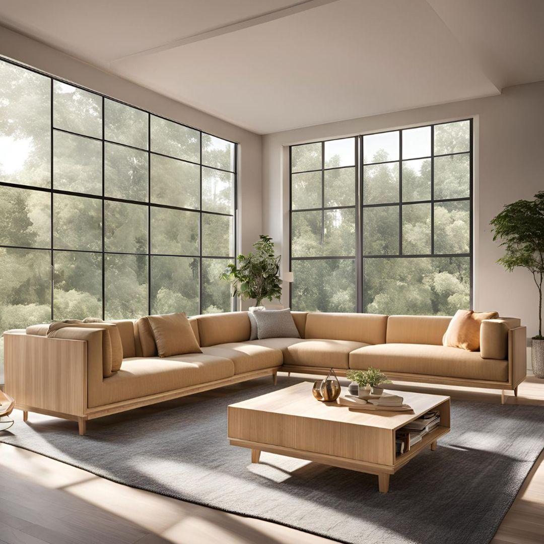 L-Shaped Plywood Sofa Set Designs