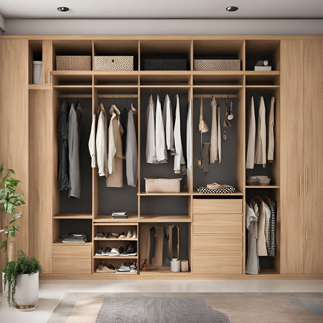 Plywood Almirah with Open Racks