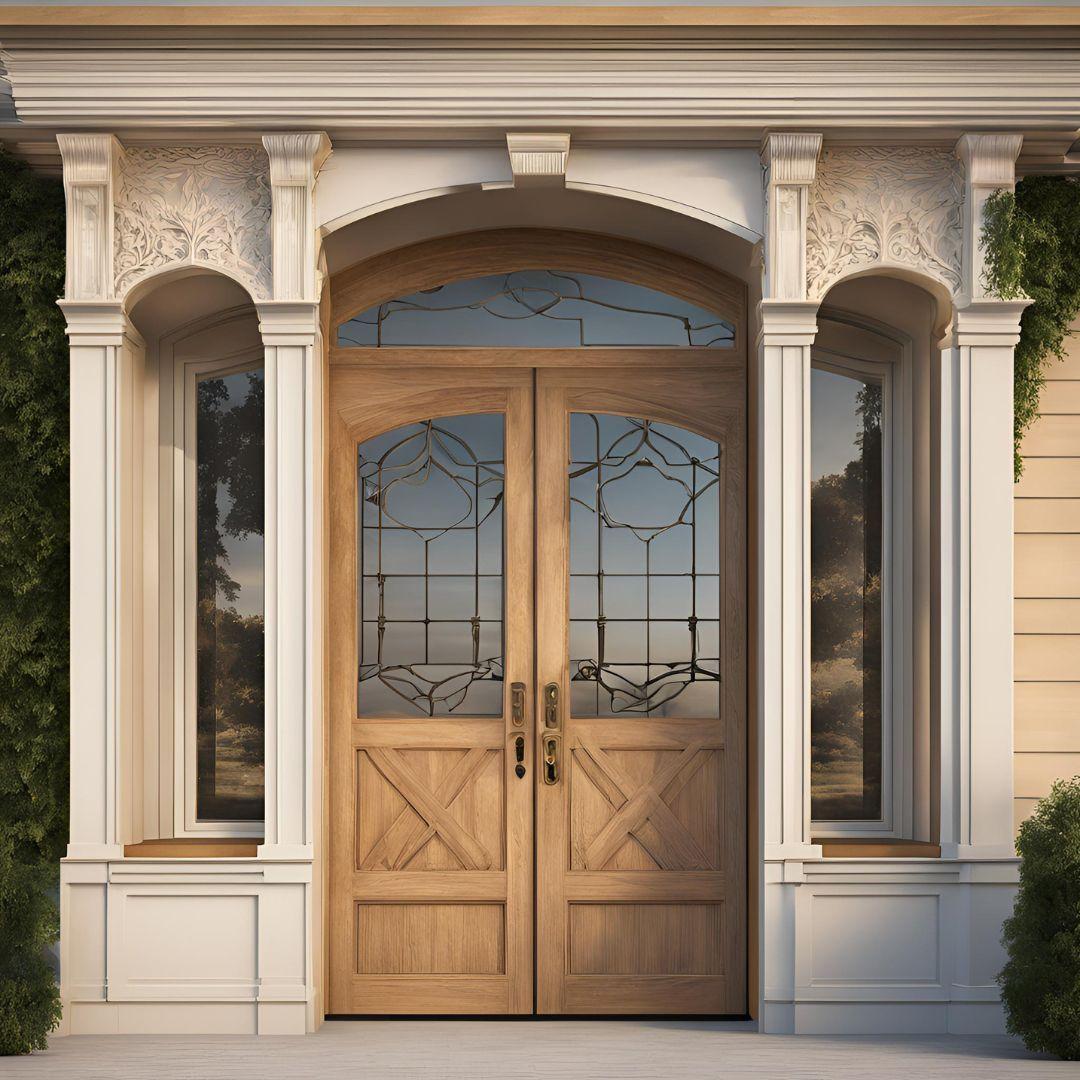 Plywood Door Design with Transom Window