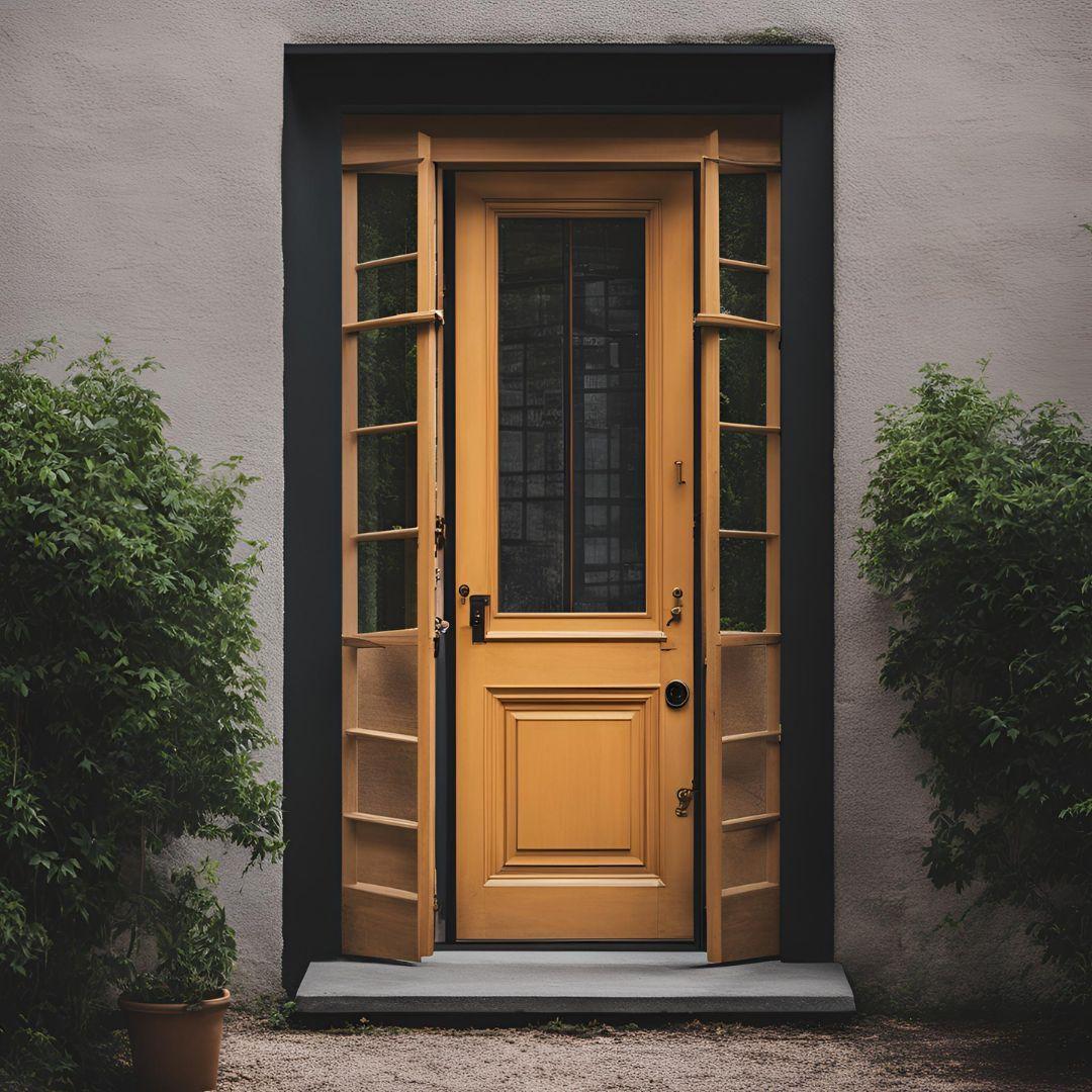 Window by The Side Plywood Door Design