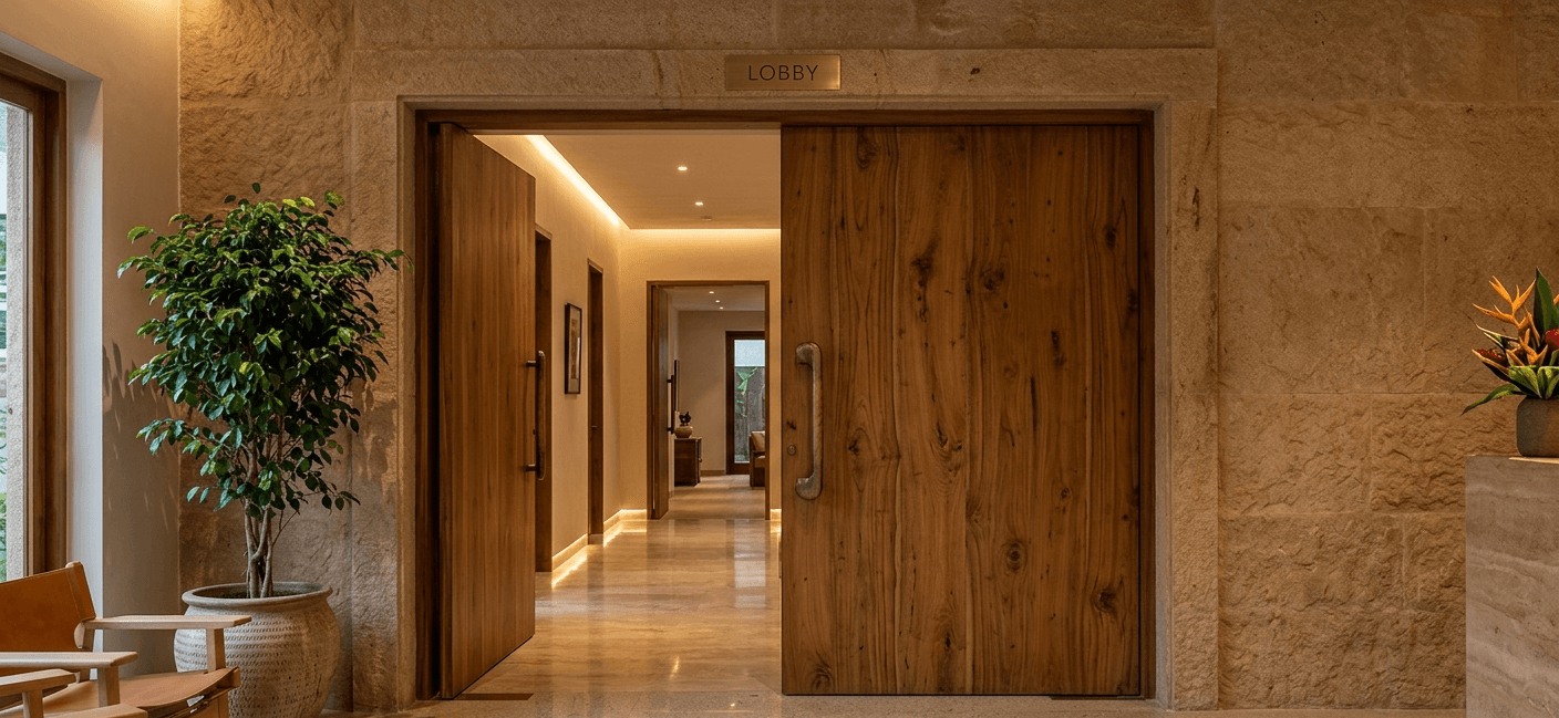 Solid Wood Doors with Natural Finishes